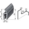 Profil protection d'angles avec renforcement en treillis acier EPDM 8.6x19mm noir